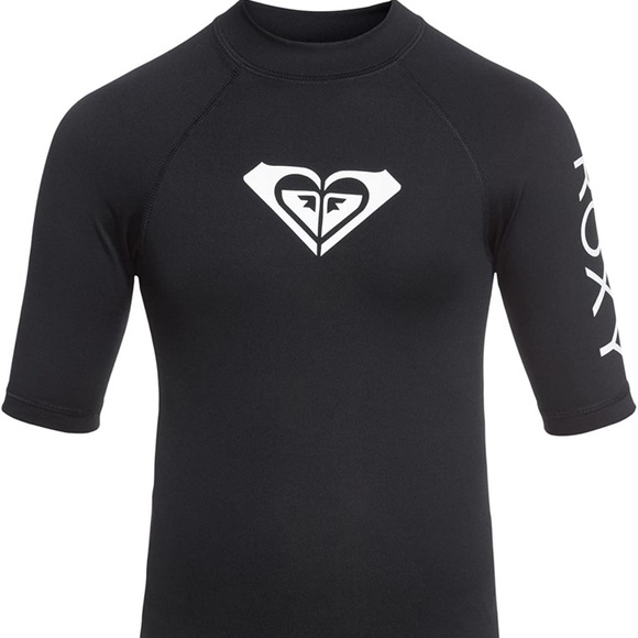 (1609) Roxy Girls' Whole Hearted Short Sleeve Rashguard NWT 14 - Picture 1 of 9
